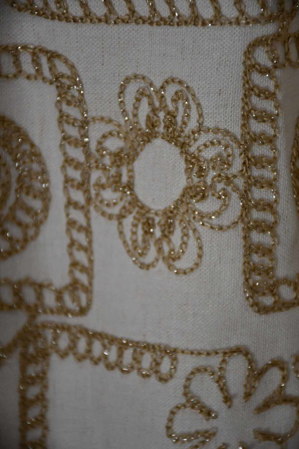 Gold Patterned Square Neck Zip Top