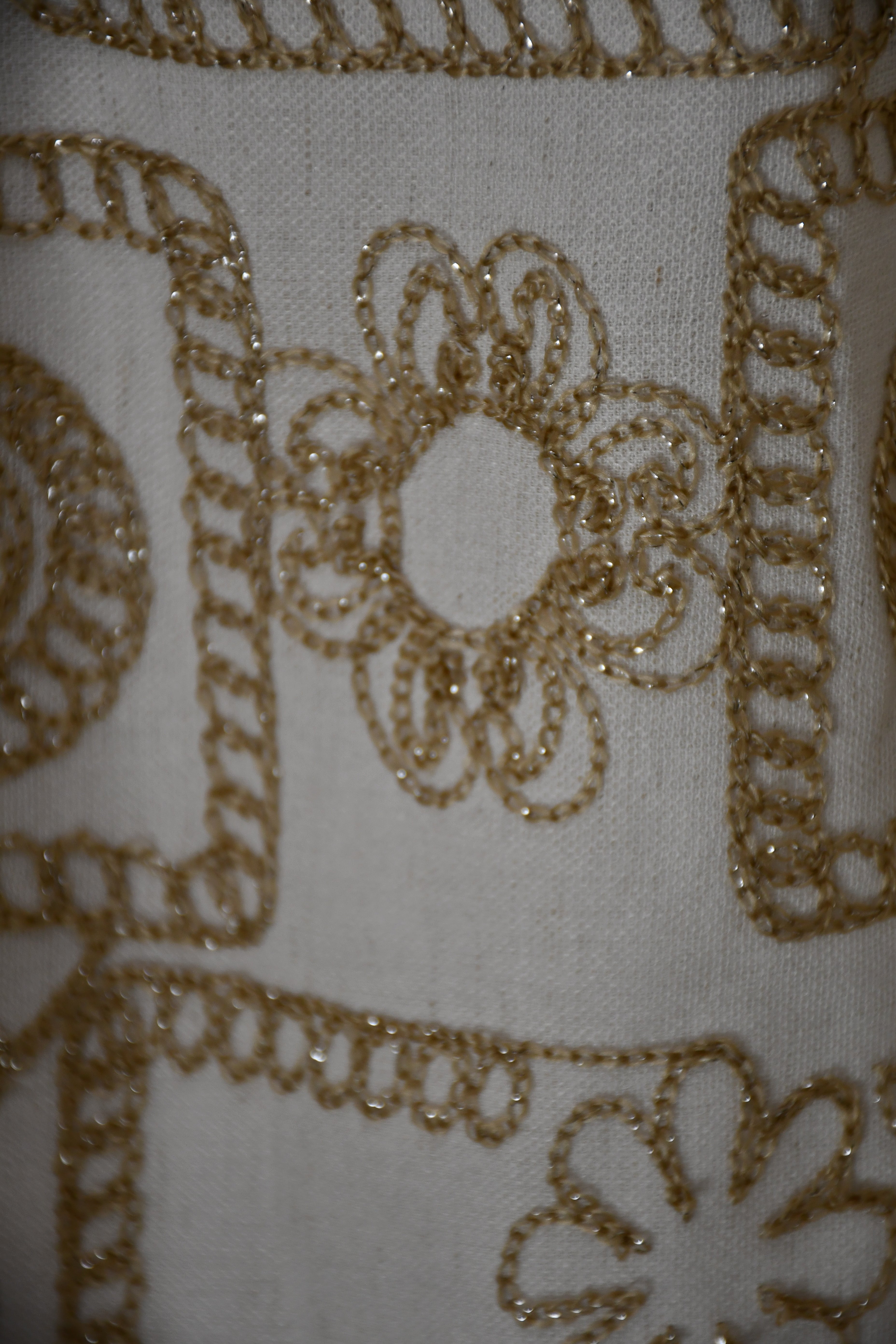 Gold Patterned Square Neck Zip Top