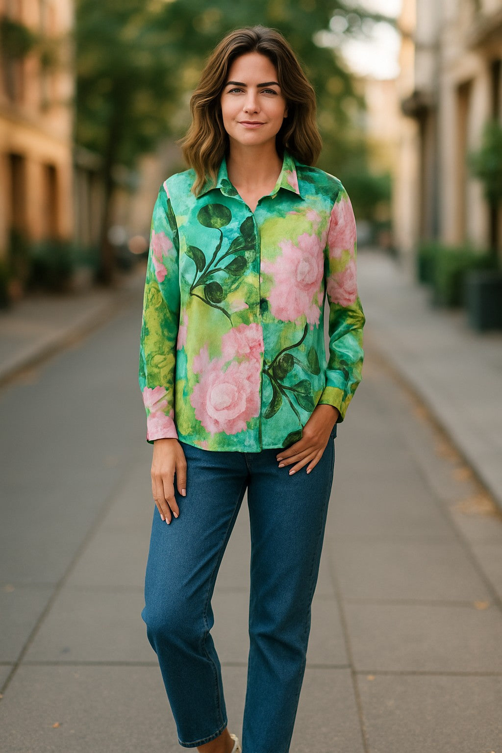 Botanical Bloom Print Shirt